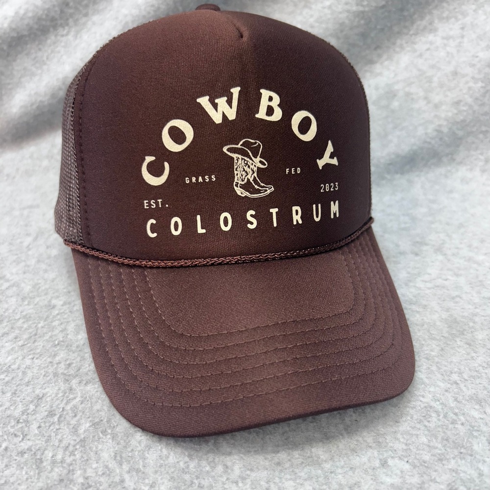 Cowboy Colostrum Unisex Brown Otto Trucker Hat Snapback Mesh Rope OSFM